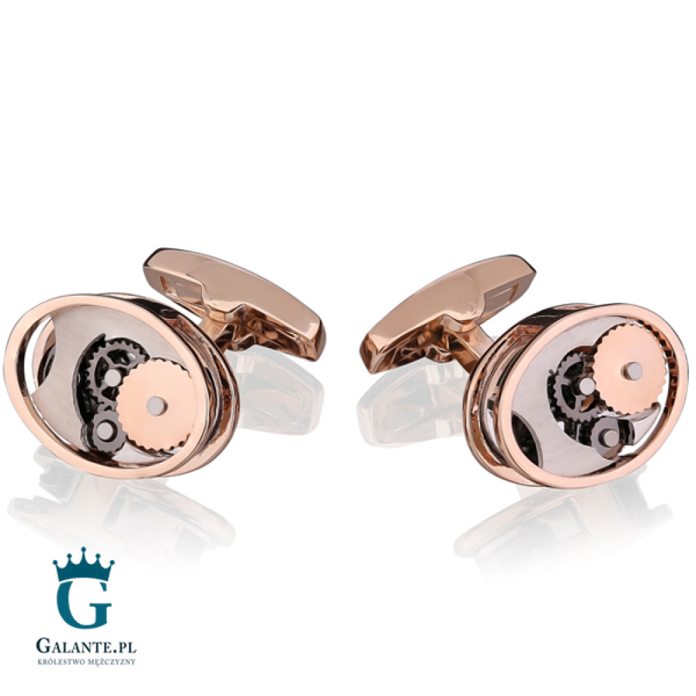 Spinki do mankietów Mechanizm Zegara CLM-109 Onyx-Art London