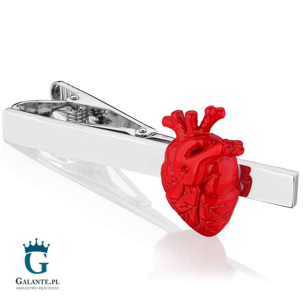 Spinka do krawata X2 Serce anatomiczne