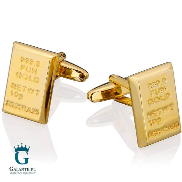 Spinki do mankietów X2 Sztabka złota