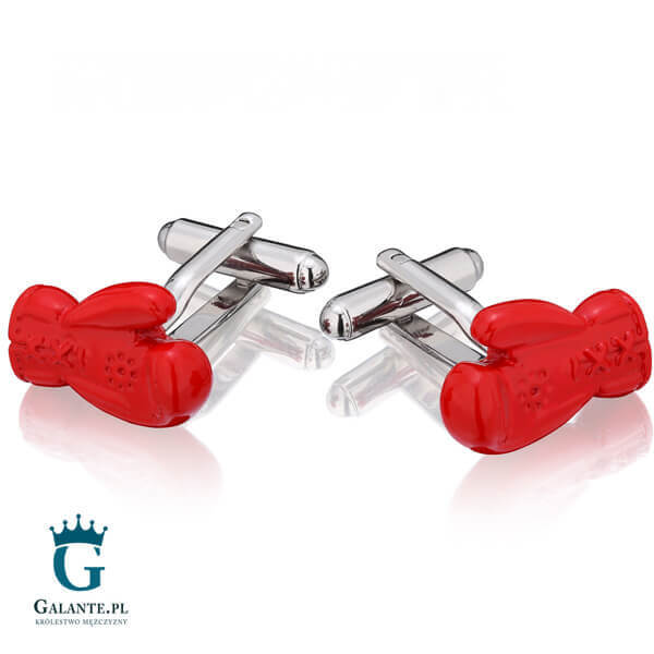 Spinki do mankietów Boks czerwona PS-925