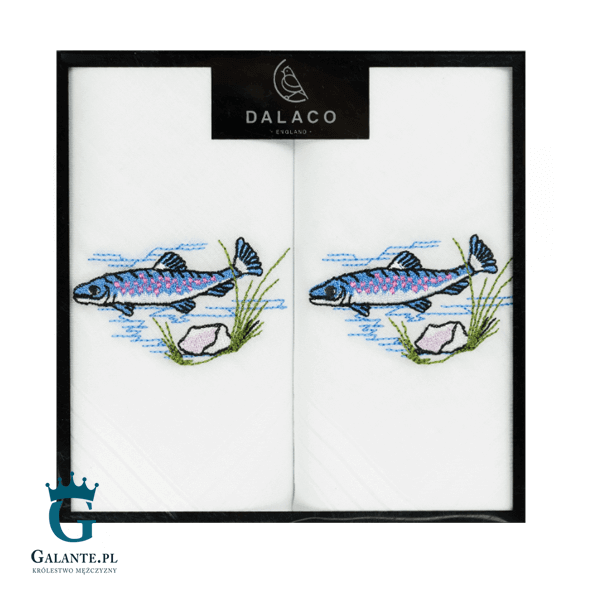 Chusteczki męskie haftowane Ryba HR-05