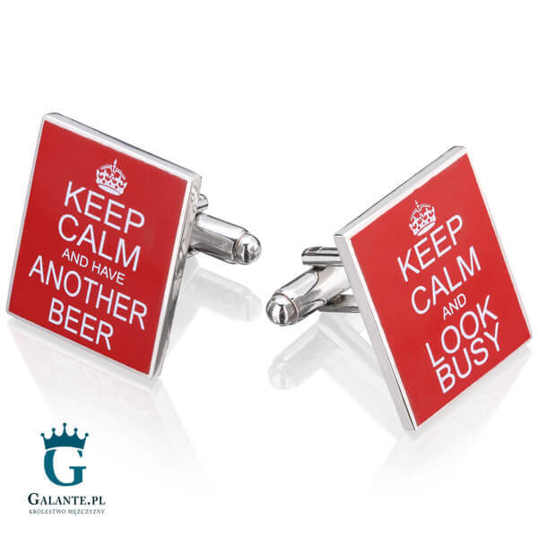 Spinki do mankietów Keep Calm & Beer