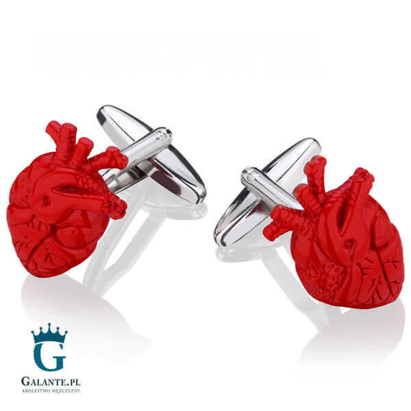 Spinki do mankietów X2 Serce anatomiczne