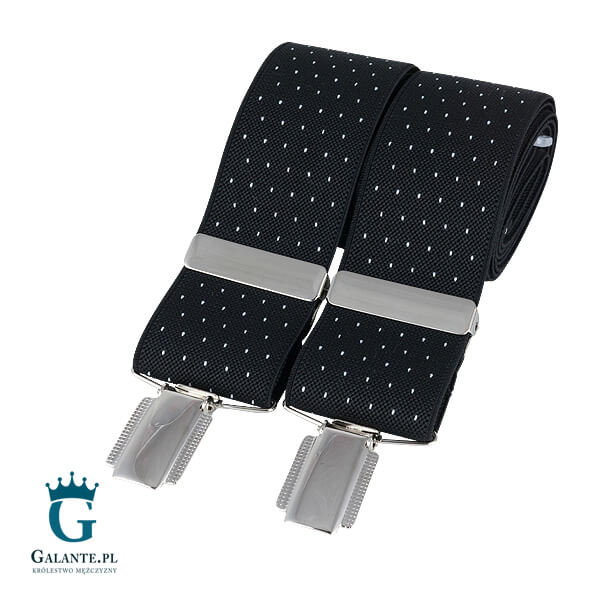 Szelki do spodni Granatowe w kropki BR-016