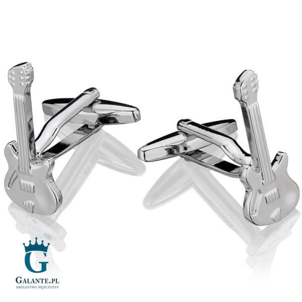 Spinki do mankietów X2 Srebrne Gitary