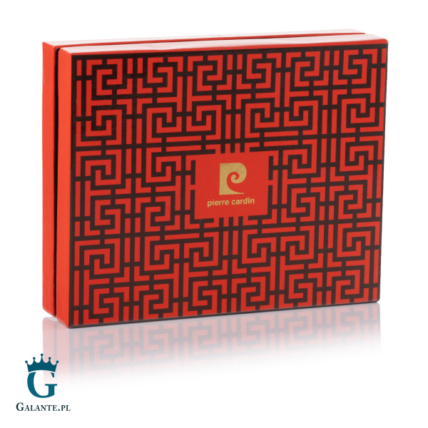 Skórzany portfel męski z przeszyciami Pierre Cardin TILAK97 8805 – czarny