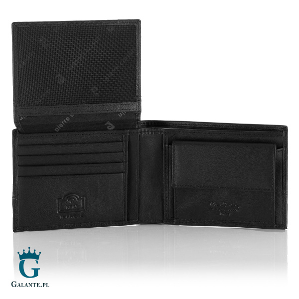Skórzany portfel męski z przeszyciami Pierre Cardin TILAK97 8806 – czarny