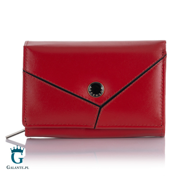 Mały Skórzany Portfel Damski PETERSON RD-02-GCL – czerwony