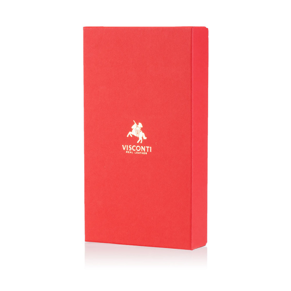 Kolorowy skórzany portfel damski Visconti czerwony