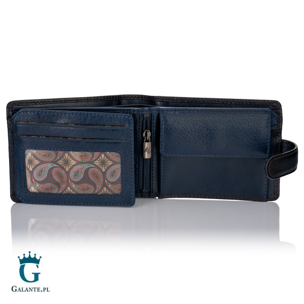 Pojemny Portfel Visconti Atelier AT-72 z RFID – granatowy