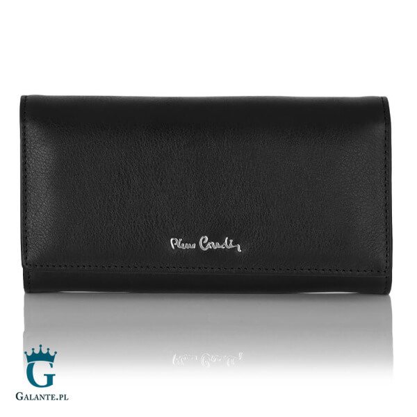 Portfel damski Pierre Cardin ze skóry włoskiej 06 ITALY 100 – czarny