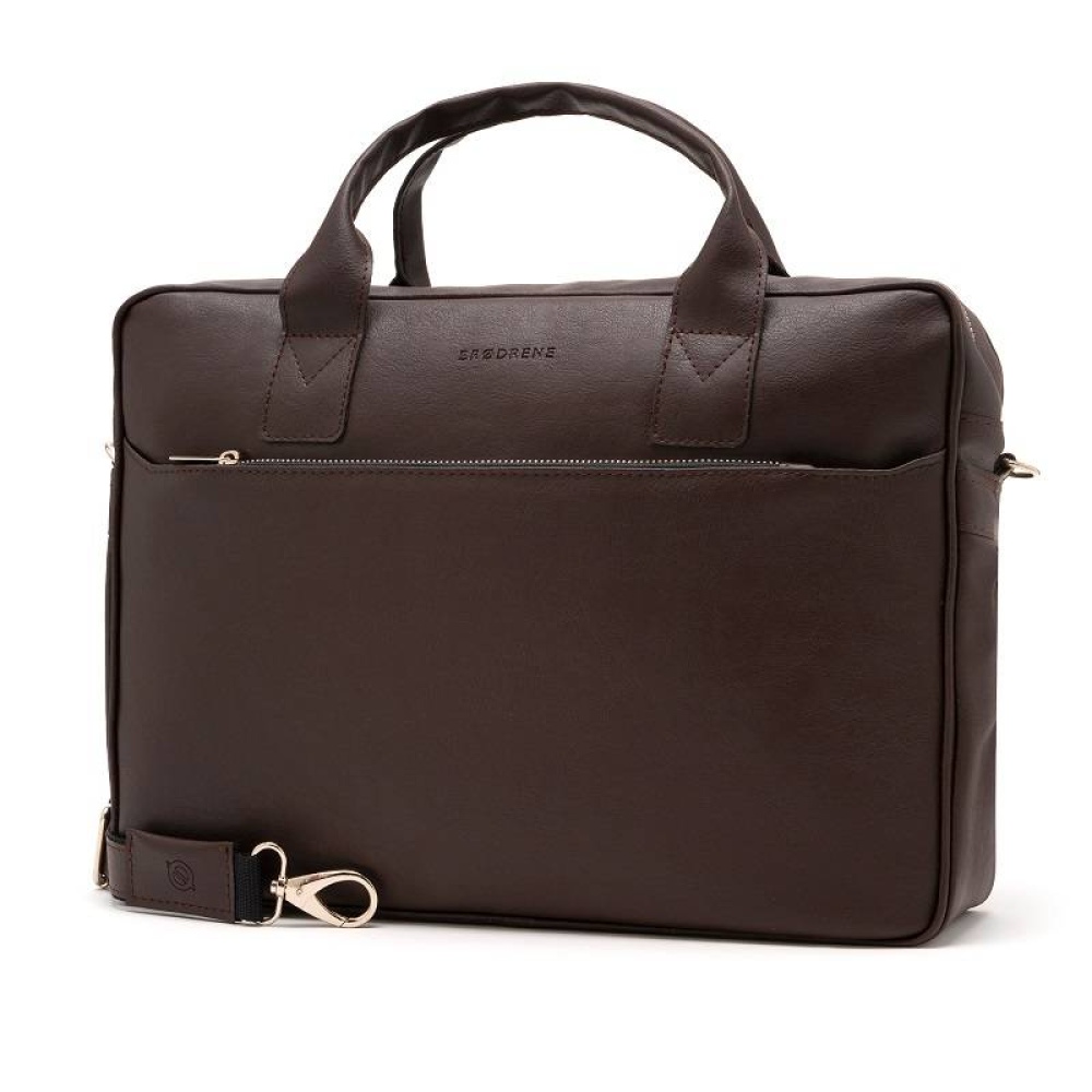 Torba na laptop ze skóry ekologicznej Brodrene B12 – brązowy