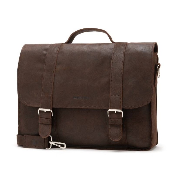 Duża skórzana torba męska na ramię Brodrene BL11XL Brązowy