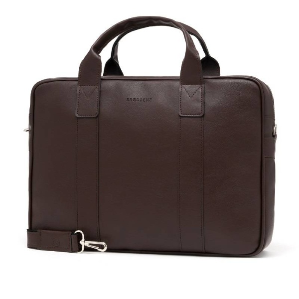 Torba męska na ramię ze skóry ekologicznej Brodrene B01 – brązowy
