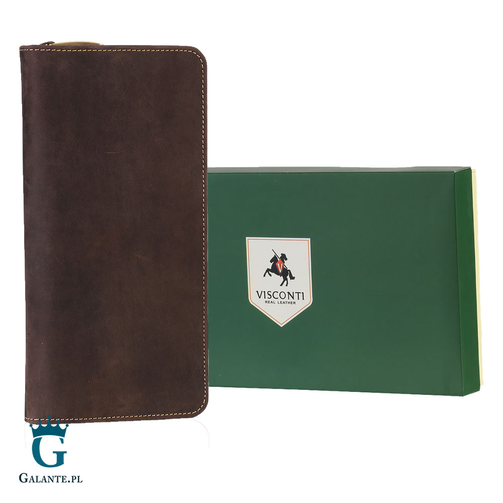 Skórzany portfel na karty i banknoty Visconti TSC-49 czarny