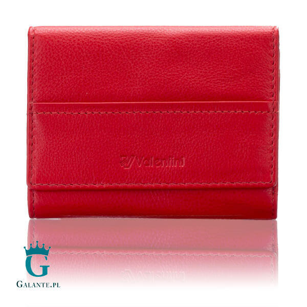 Mały portfel damski z miękkiej skóry Valentini 154-263 – czerwony