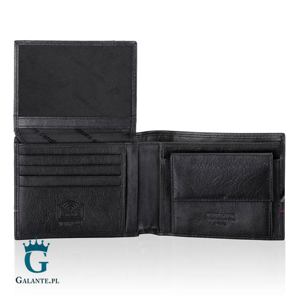 Skórzany portfel męski Pierre Cardin TILAK15 8806 czarno-niebieski