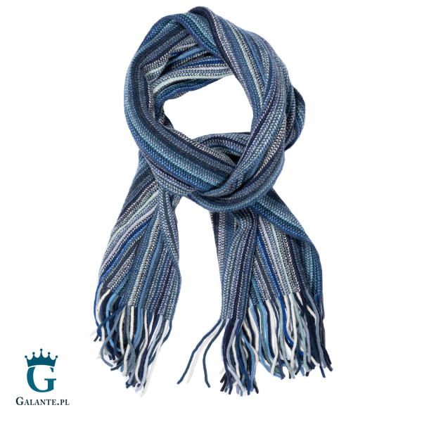 Zestaw niebieska czapka + szalik wełniany SLW-034