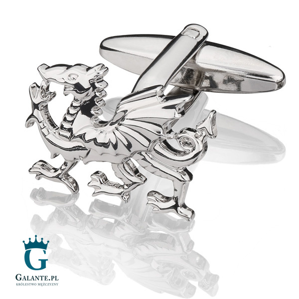 Spinki do mankietów Srebrny smok SD-1080