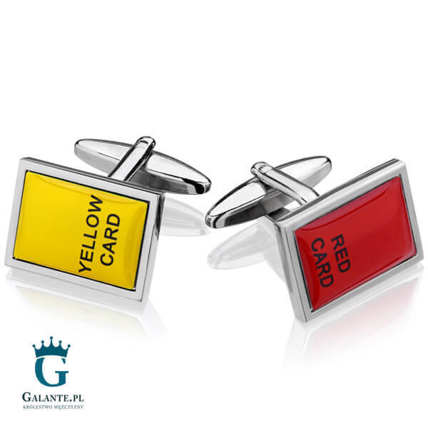 Spinki do mankietów Piłkarskie – Żółta i Czerwona Kartka SD-4695