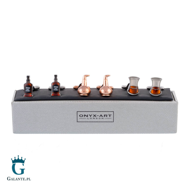 Zestaw spinek do mankietów na prezent dla konesera whisky