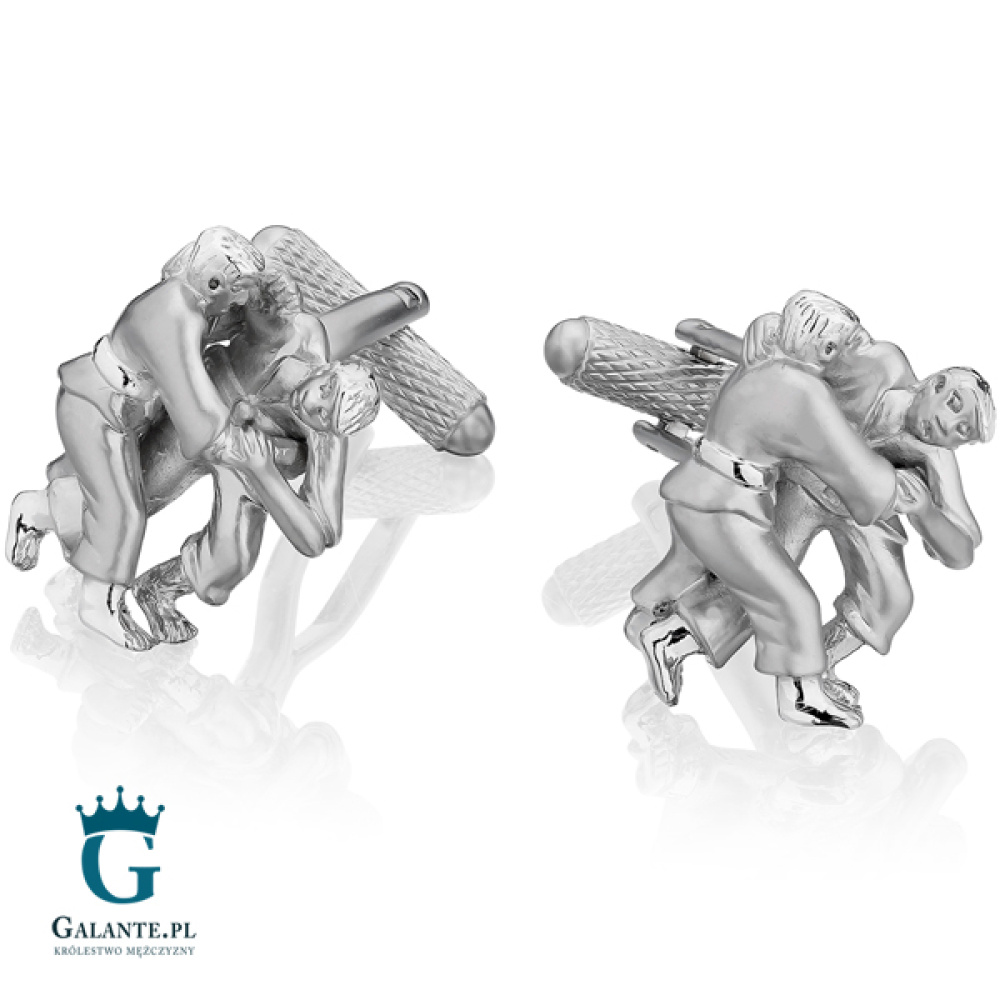 Spinki do mankietów niebieskie Rower KC-974 Onyx-Art London