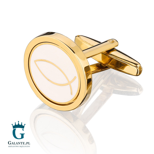 Spinki do mankietów Ryba Symbol X2 Ichthys Gold