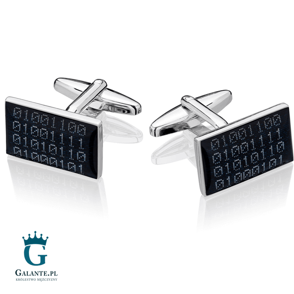 Spinki do mankietów X2 Kod Binarny LOVE