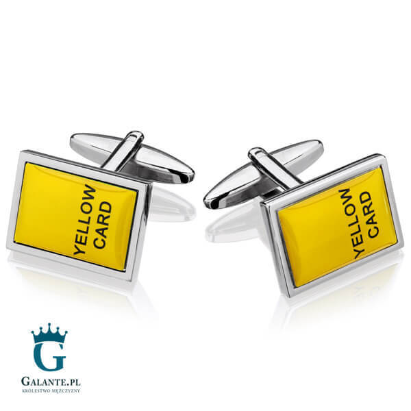Spinki do mankietów Żółte kartki SD-4695 z