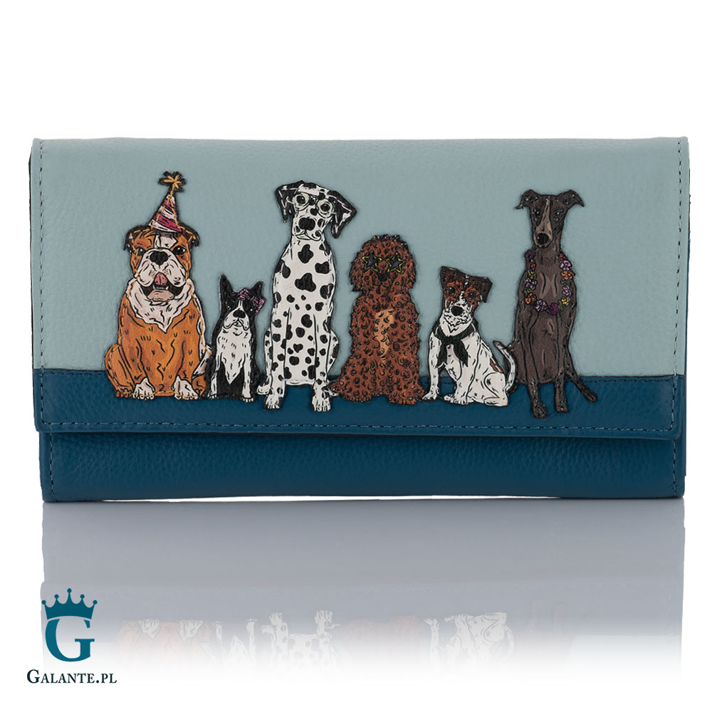 Czarny skórzany portfel damski Słoneczniki Yoshi