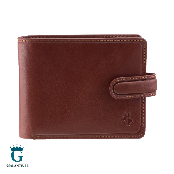 Mały zapinany portfel skórzany Visconti TSC-47 RFID – brązowy jasny