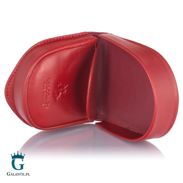 Skórzany Portfel Męski Podkówka Visconti TRY-6 czerwony