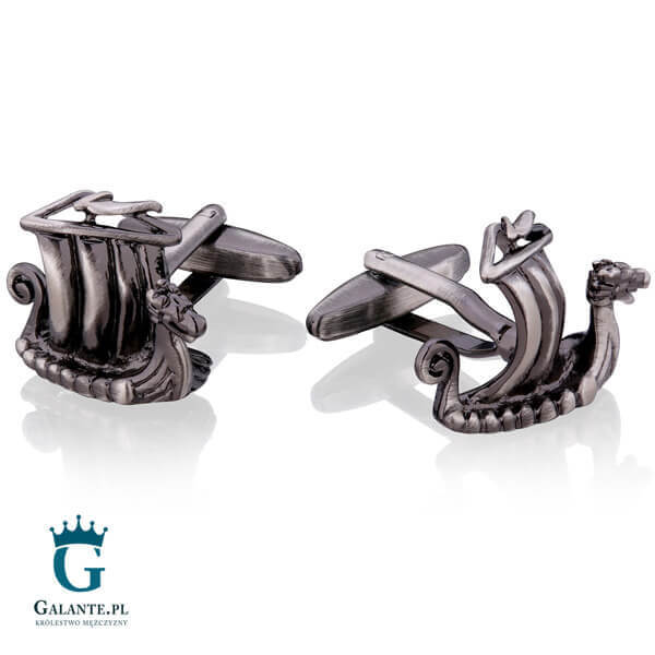 Spinki do mankietów X2 Długie łodzie wikingów