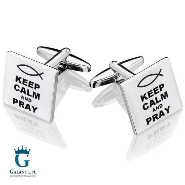 Spinki do mankietów X2 Keep Calm & Pray