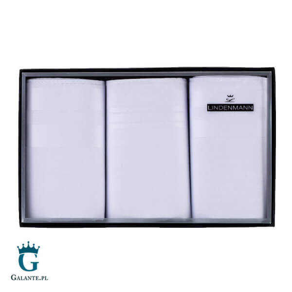 Białe chusteczki bawełniane Lindenmann 50013