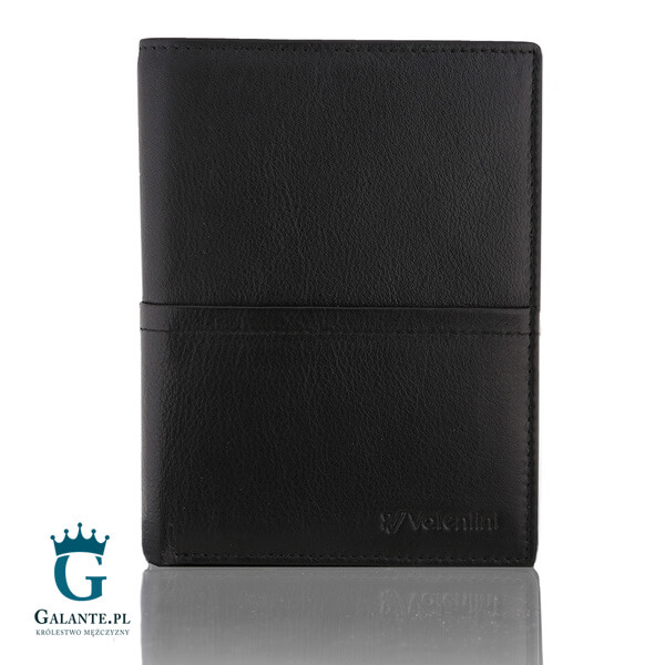 Czarny-portfel-z-czerwonymi-wstawkami-Valentini-154-467-4568 Portfel męski skórzany Valentini 154-467 Ferrari Red & Black
