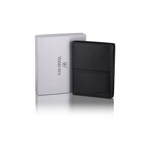 Portfel męski skórzany Valentini 154-265 Ferrari Red & Black