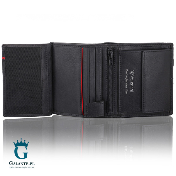 Portfel męski skórzany Valentini 154-213 Ferrari Red & Black