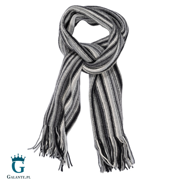 Zestaw szara wełniana czapka + szalik SLW-014