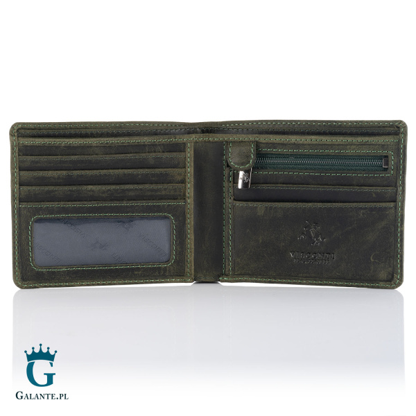 Cienki portfel męski Visconti Hunter V-707 RFID – zielony
