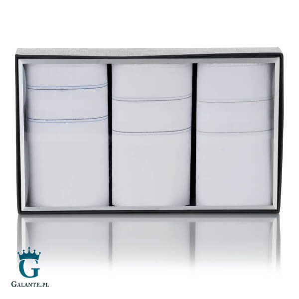 Białe chusteczki męskie z bawełny Lindenmann 50031