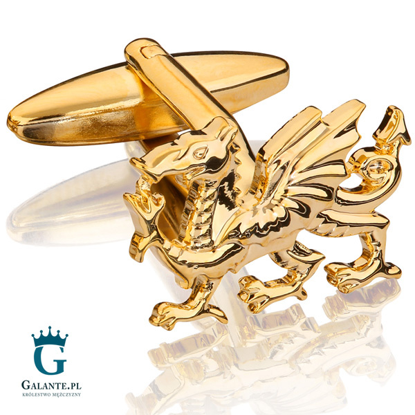 Spinki do mankietów Złoty smok SD-1072