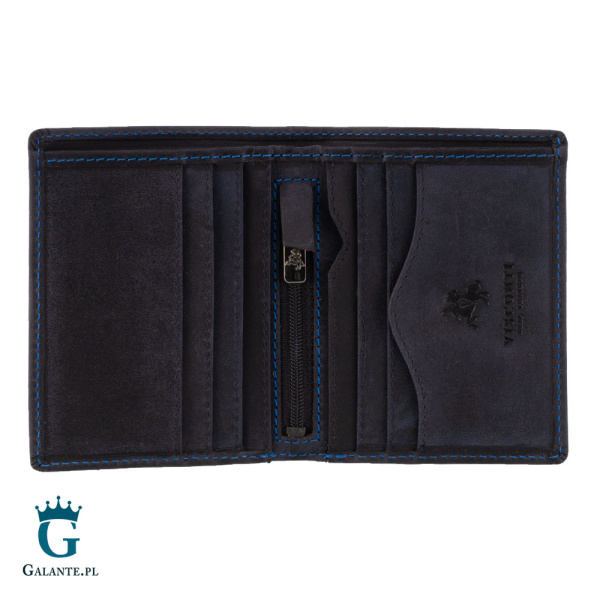 Skórzana banknotówka Visconti Hunter V-705 RFID – granatowy