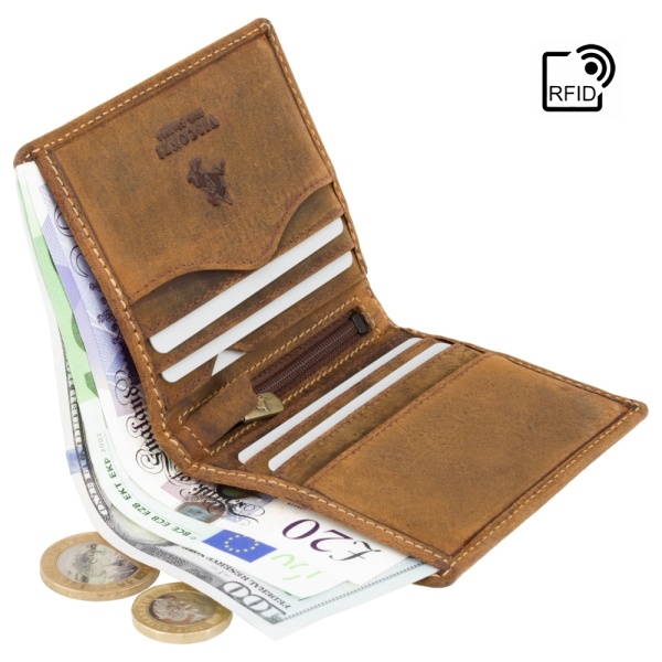 Skórzana banknotówka Visconti Hunter V-705 jasny brąz