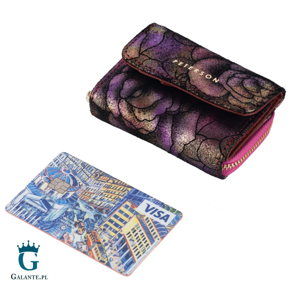 Miniaturowy Portfel Damski w Kwiaty PETERSON