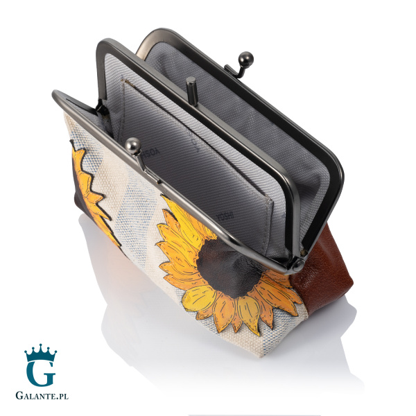 Bilonówka damska skórzana bigiel Słoneczniki Yoshi