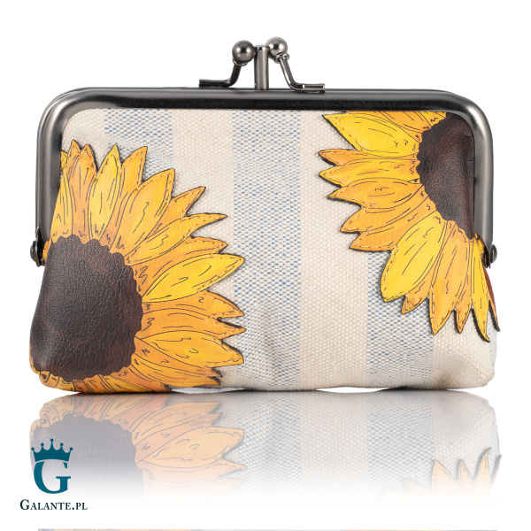 Bilonówka damska skórzana bigiel Słoneczniki Yoshi