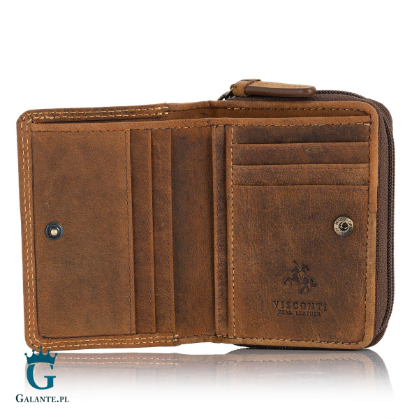 Mały skórzany portfel damski vintage Visconti V-729