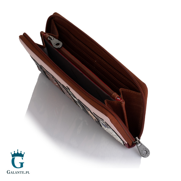 Skórzany portfel damski Imprezowe Koty Yoshi Y1257