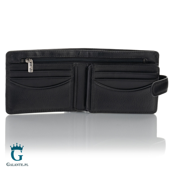 Pojemna skórzana banknotówka męska Visconti HT-9 czarna